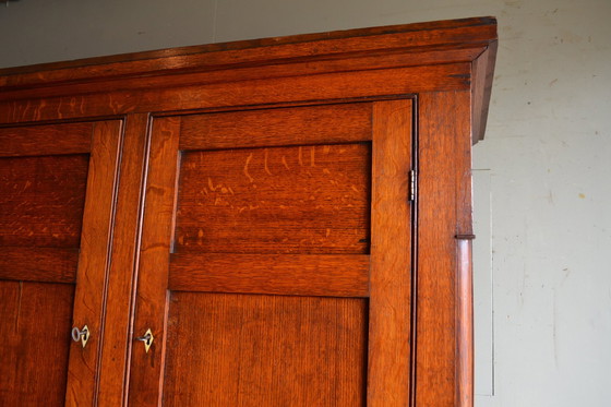 Image 1 of Antique English Oak Cabinet.