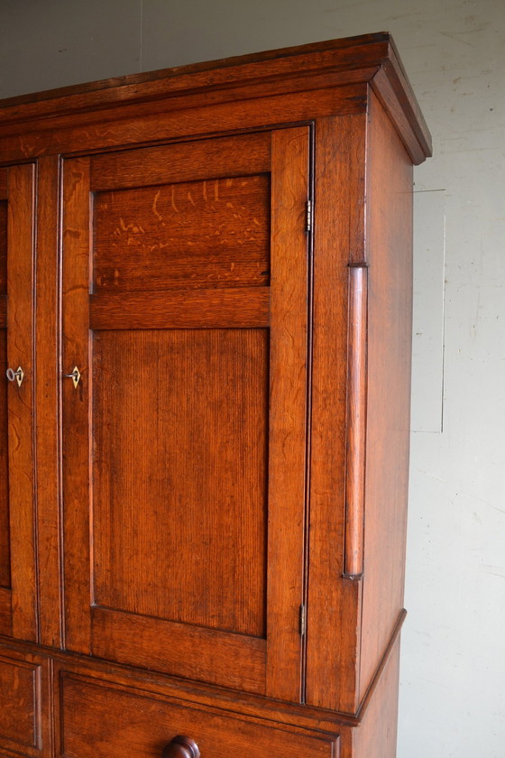 Image 1 of Antique English Oak Cabinet.