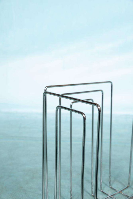 Image 1 of Space age chromed magazine rack 1960s/70s