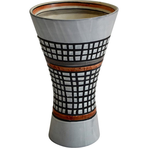 Vintage ceramic cornet vase by Roger Capron, 1950