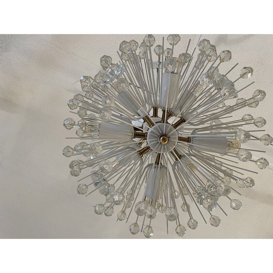 Image 1 of Vintage bohemian glass and brass pendant lamp by Emil Stejnar, Austria 1960