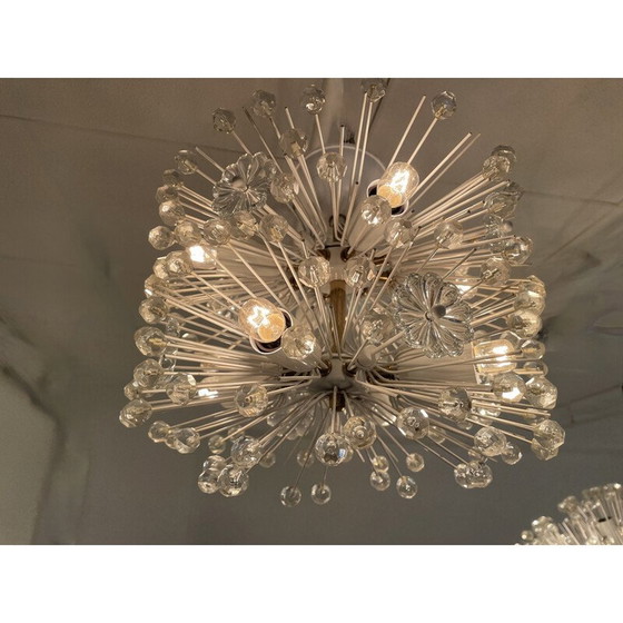 Image 1 of Vintage bohemian glass and brass pendant lamp by Emil Stejnar, Austria 1960