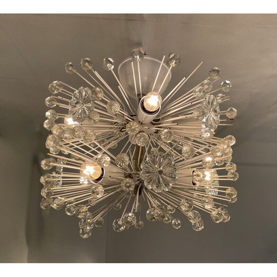 Image 1 of Vintage bohemian glass and brass pendant lamp by Emil Stejnar, Austria 1960