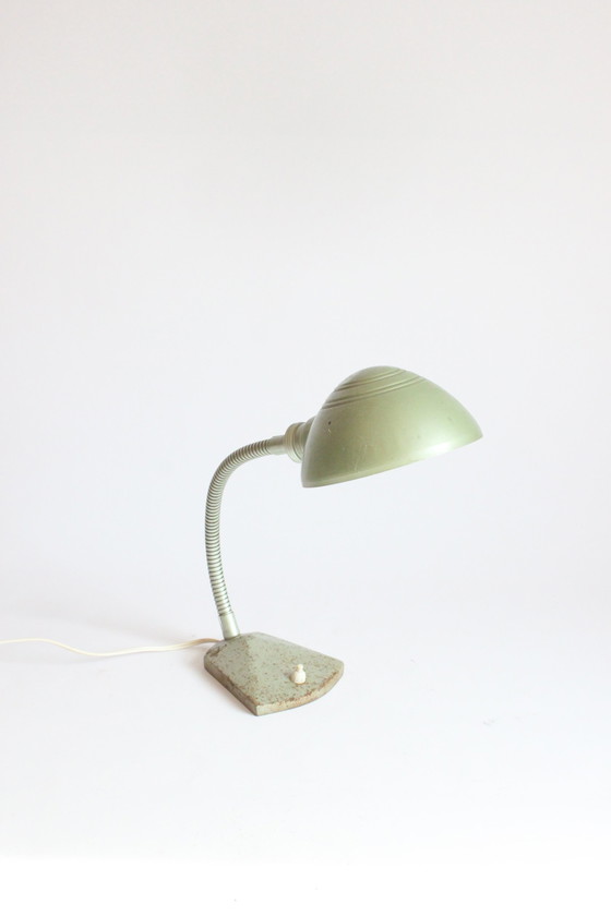 Image 1 of Erpé Flexible Metal Gooseneck Desk Lamp, Belgium 1930S