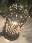 Set Of 2 1920s Style Table Lamps Vintage Opal Glass !