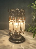 Set Of 2 1920s Style Table Lamps Vintage Opal Glass !