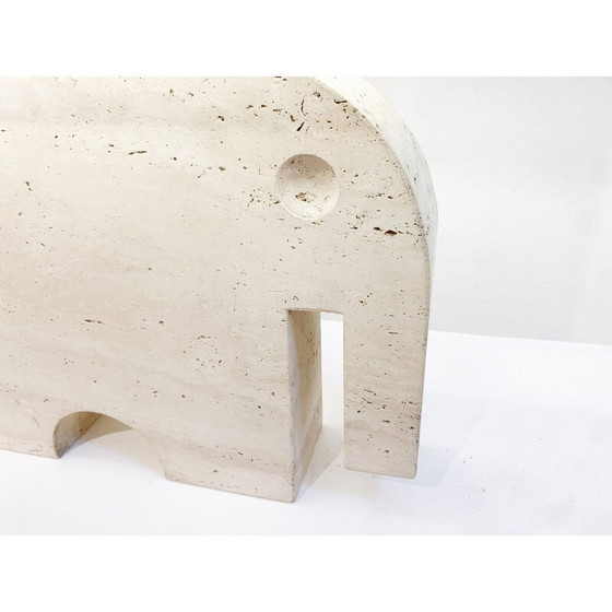Image 1 of Lámpara de mesa con forma de elefante de travertino de mediados de siglo, diseñada por Fratelli Mannelli para Signa, Italia, déc