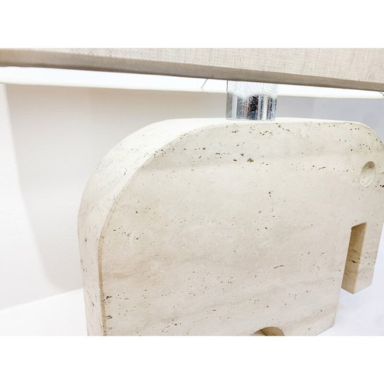 Image 1 of Lámpara de mesa con forma de elefante de travertino de mediados de siglo, diseñada por Fratelli Mannelli para Signa, Italia, déc