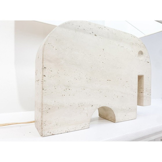 Image 1 of Lámpara de mesa con forma de elefante de travertino de mediados de siglo, diseñada por Fratelli Mannelli para Signa, Italia, déc