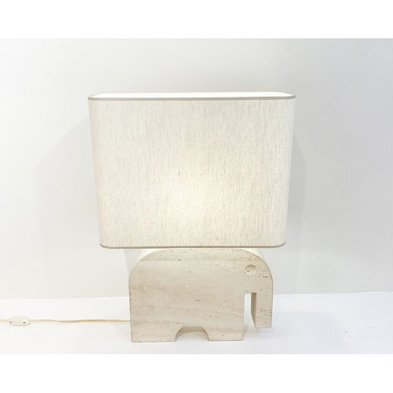 Image 1 of Lámpara de mesa con forma de elefante de travertino de mediados de siglo, diseñada por Fratelli Mannelli para Signa, Italia, déc