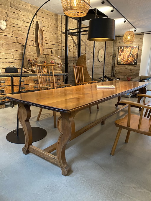 Monastery table refectory table Monastery table country house dining table France 18th/19th century walnut 325cm