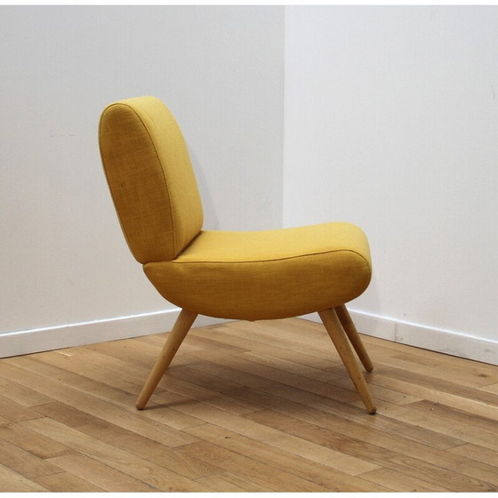 Image 1 of Pair of vintage armchairs in wood and fabric by Pelfran Kiss for Maison du Monde