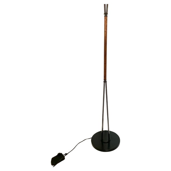 Image 1 of 1x 1980 Murano Glass and Steel Floor Lamp by Prearo, Italy