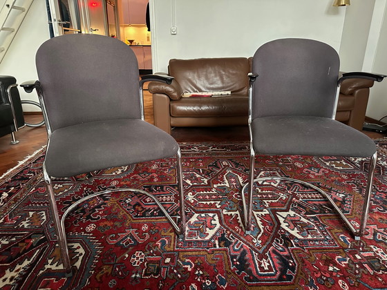 Image 1 of 2X Gispen Chairs, Model 413