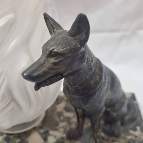 Image 1 of Art Deco Marble Dog Lamp