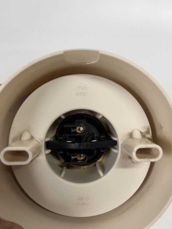 Image 1 of Lampada da soffitto 2X Mid-Century color oro/ambra con attacchi Niko in bachelite