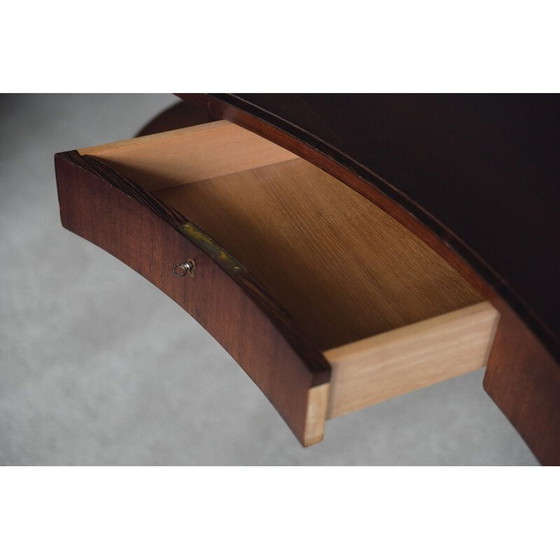 Image 1 of Customized vintage boomerang desk in wenge wood with organic shape, Netherlands 1960