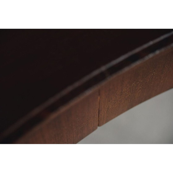 Image 1 of Customized vintage boomerang desk in wenge wood with organic shape, Netherlands 1960