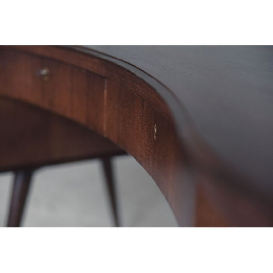 Image 1 of Customized vintage boomerang desk in wenge wood with organic shape, Netherlands 1960