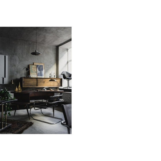 Image 1 of Customized vintage boomerang desk in wenge wood with organic shape, Netherlands 1960