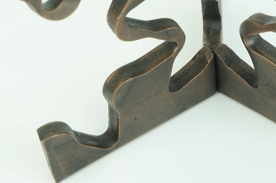 Image 1 of 1960s 1970s mid century brutalist copper CANDLE HOLDER sculptural shape