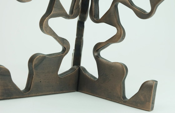 Image 1 of 1960s 1970s mid century brutalist copper CANDLE HOLDER sculptural shape