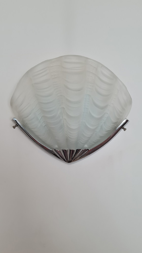 Image 1 of 2x Art deco shell wall lamps