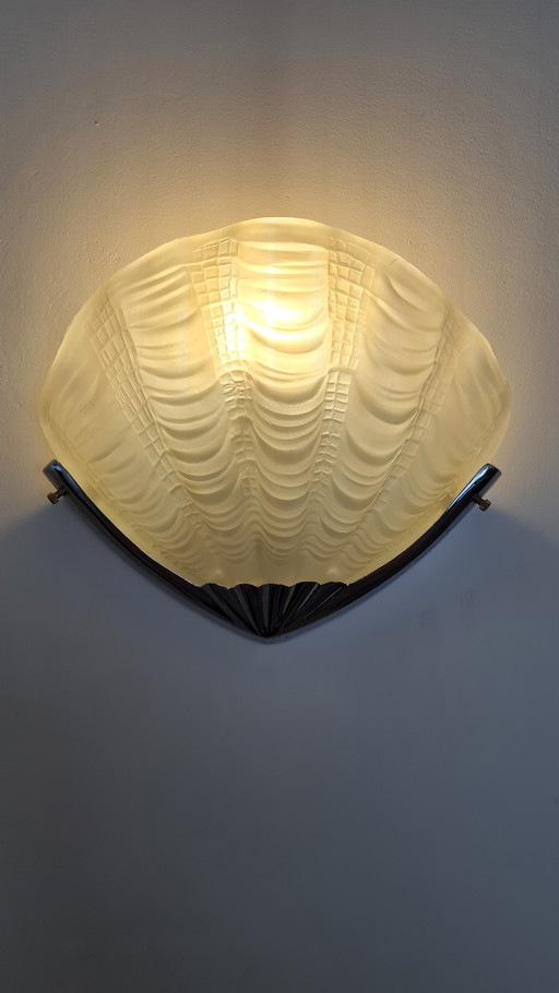 2x Art deco shell wall lamps