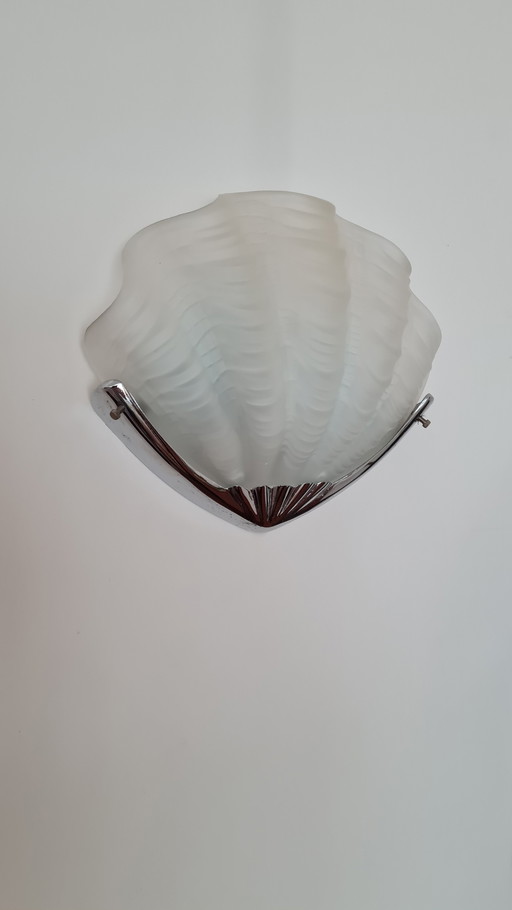 2x Art deco shell wall lamps