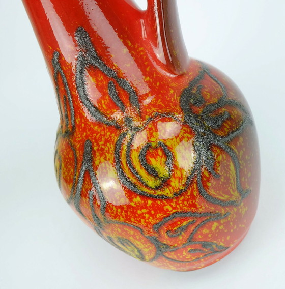 Image 1 of bay keramik 1960's vase lava pattern model 67 30