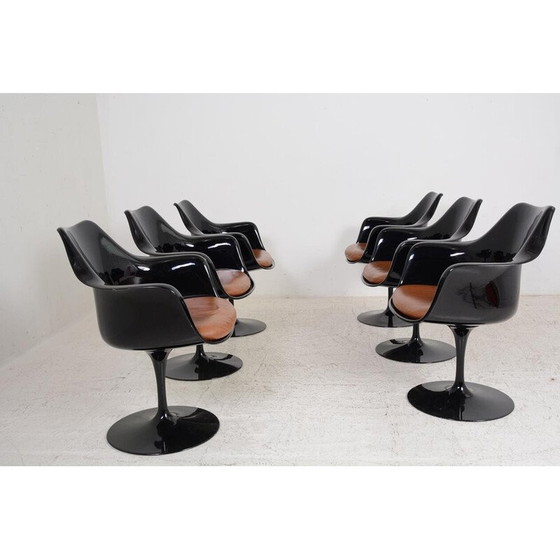 Image 1 of Set of 6 vintage “Tulip” armchairs in fiberglass and cast aluminum by Eero Saarinen for Knoll international