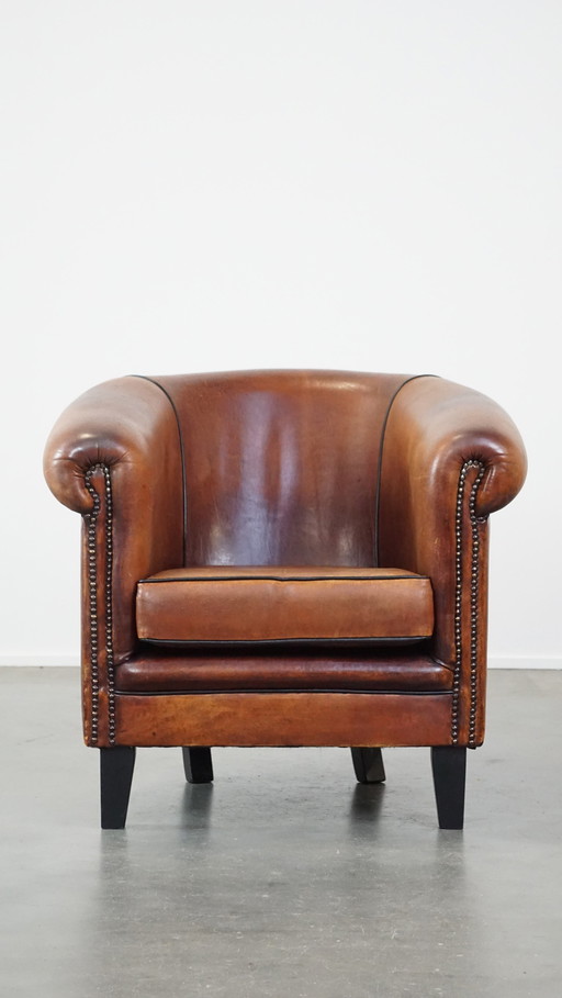 Sheep leather club chair