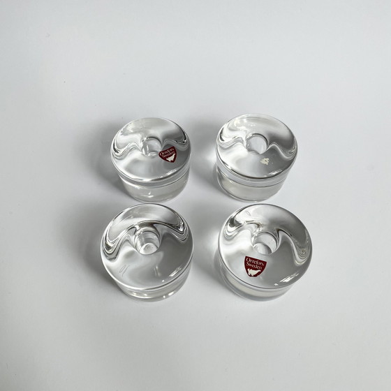 Image 1 of 4 X Orrefors Sweden Crystal Candle Holders 