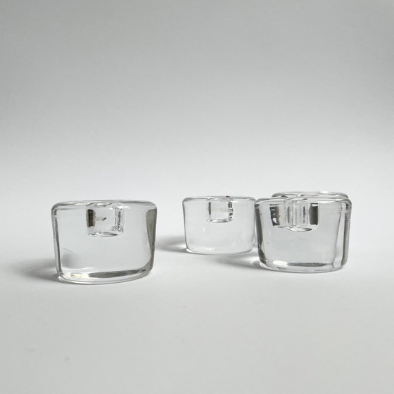 Image 1 of 4 X Orrefors Sweden Crystal Candle Holders 