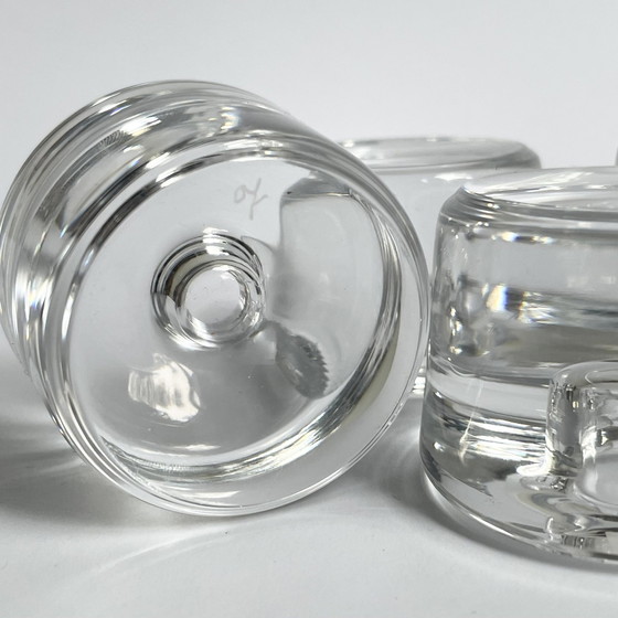 Image 1 of 4 X Orrefors Sweden Crystal Candle Holders 