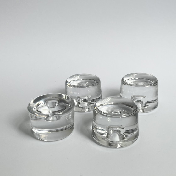 Image 1 of 4 X Orrefors Sweden Crystal Candle Holders 