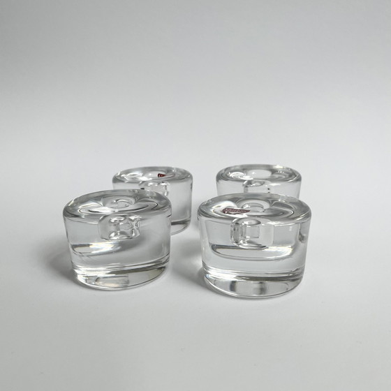 Image 1 of 4 X Orrefors Sweden Crystal Candle Holders 