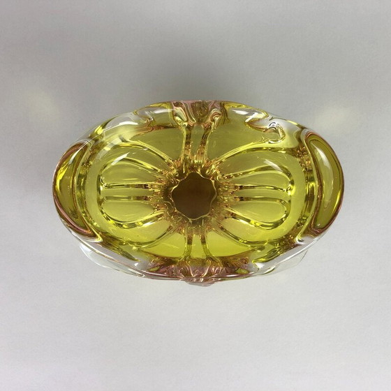 Image 1 of Bohemian vintage Art glass ashtray by Josef Hospodka, Czechoslovakia 1960s