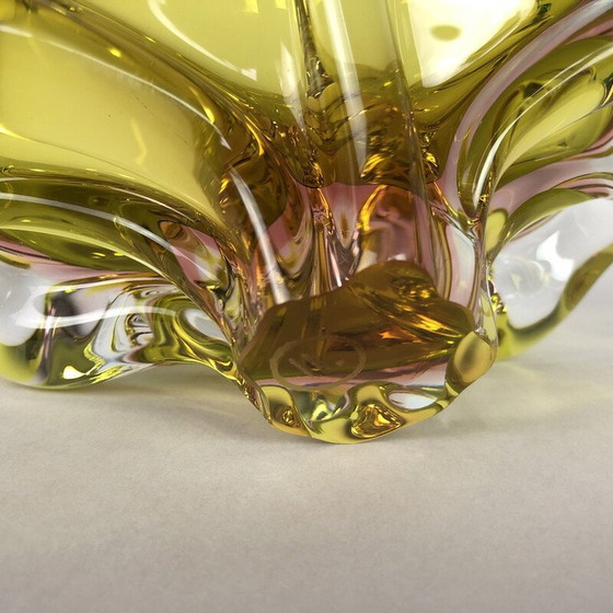 Image 1 of Bohemian vintage Art glass ashtray by Josef Hospodka, Czechoslovakia 1960s