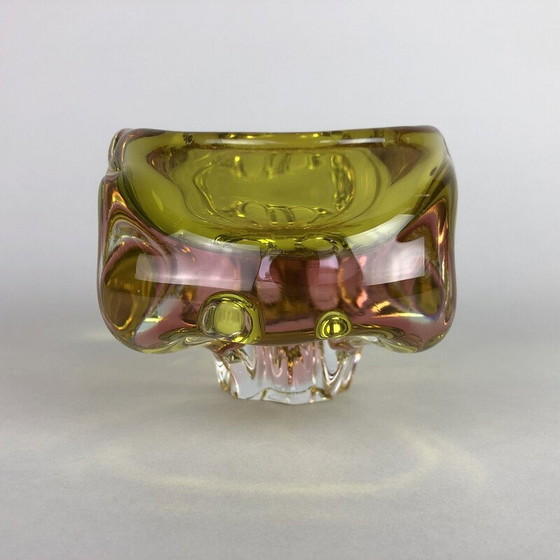 Image 1 of Bohemian vintage Art glass ashtray by Josef Hospodka, Czechoslovakia 1960s