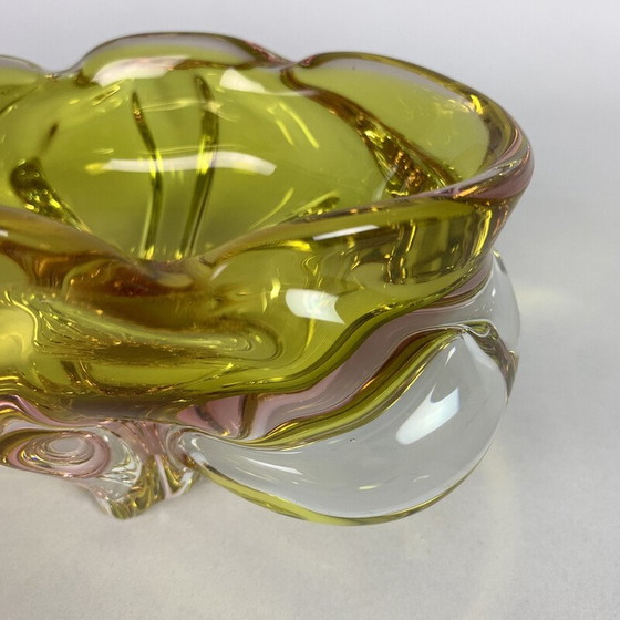 Image 1 of Bohemian vintage Art glass ashtray by Josef Hospodka, Czechoslovakia 1960s