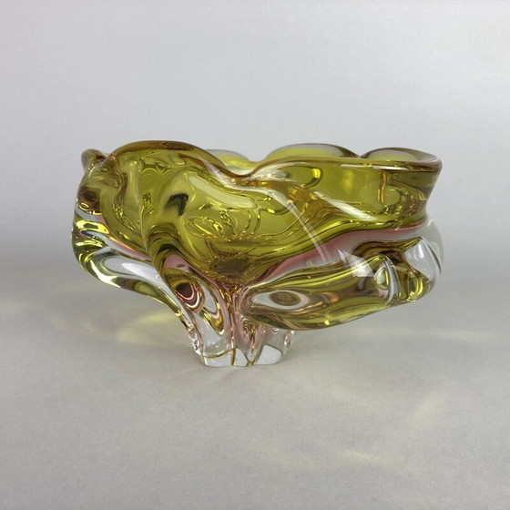 Image 1 of Bohemian vintage Art glass ashtray by Josef Hospodka, Czechoslovakia 1960s