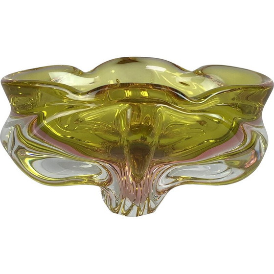 Image 1 of Bohemian vintage Art glass ashtray by Josef Hospodka, Czechoslovakia 1960s
