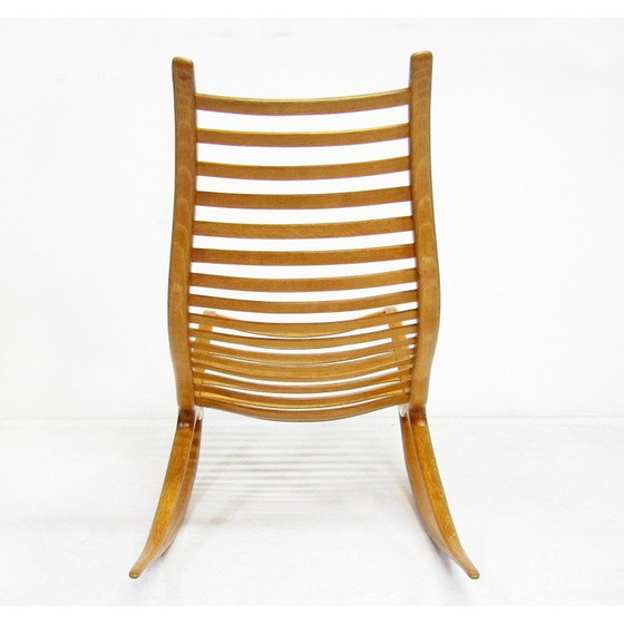 Image 1 of Vintage sculptural Wishbone rocking chair in oakwood by Robin Williams, 1960s