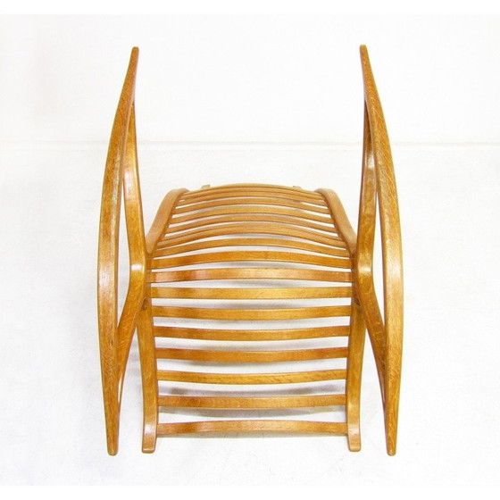 Image 1 of Vintage sculptural Wishbone rocking chair in oakwood by Robin Williams, 1960s