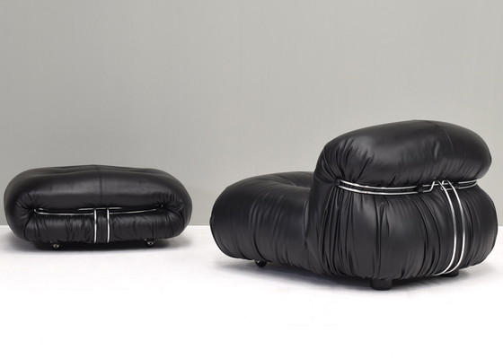 Image 1 of Soriana chair and pouf by Tobia Scarpa for Cassina, Italy – circa 1970