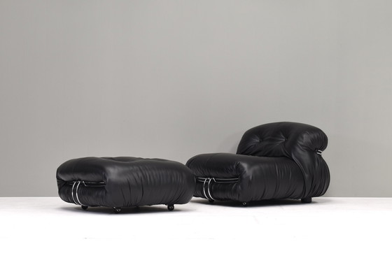 Image 1 of Soriana chair and pouf by Tobia Scarpa for Cassina, Italy – circa 1970