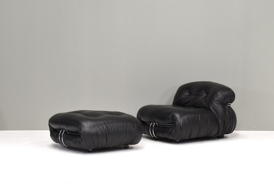 Image 1 of Soriana chair and pouf by Tobia Scarpa for Cassina, Italy – circa 1970