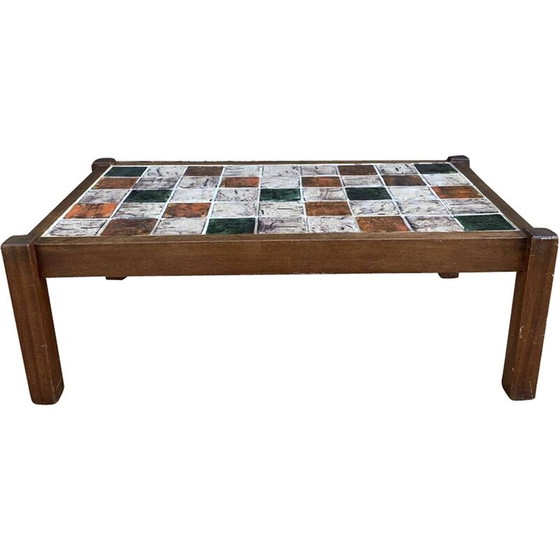Image 1 of Vintage wood and ceramic coffee table
