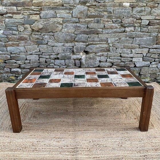 Image 1 of Vintage wood and ceramic coffee table
